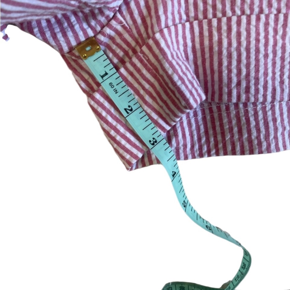 Striped Red and White Women's Shorts - Picture 6 of 8